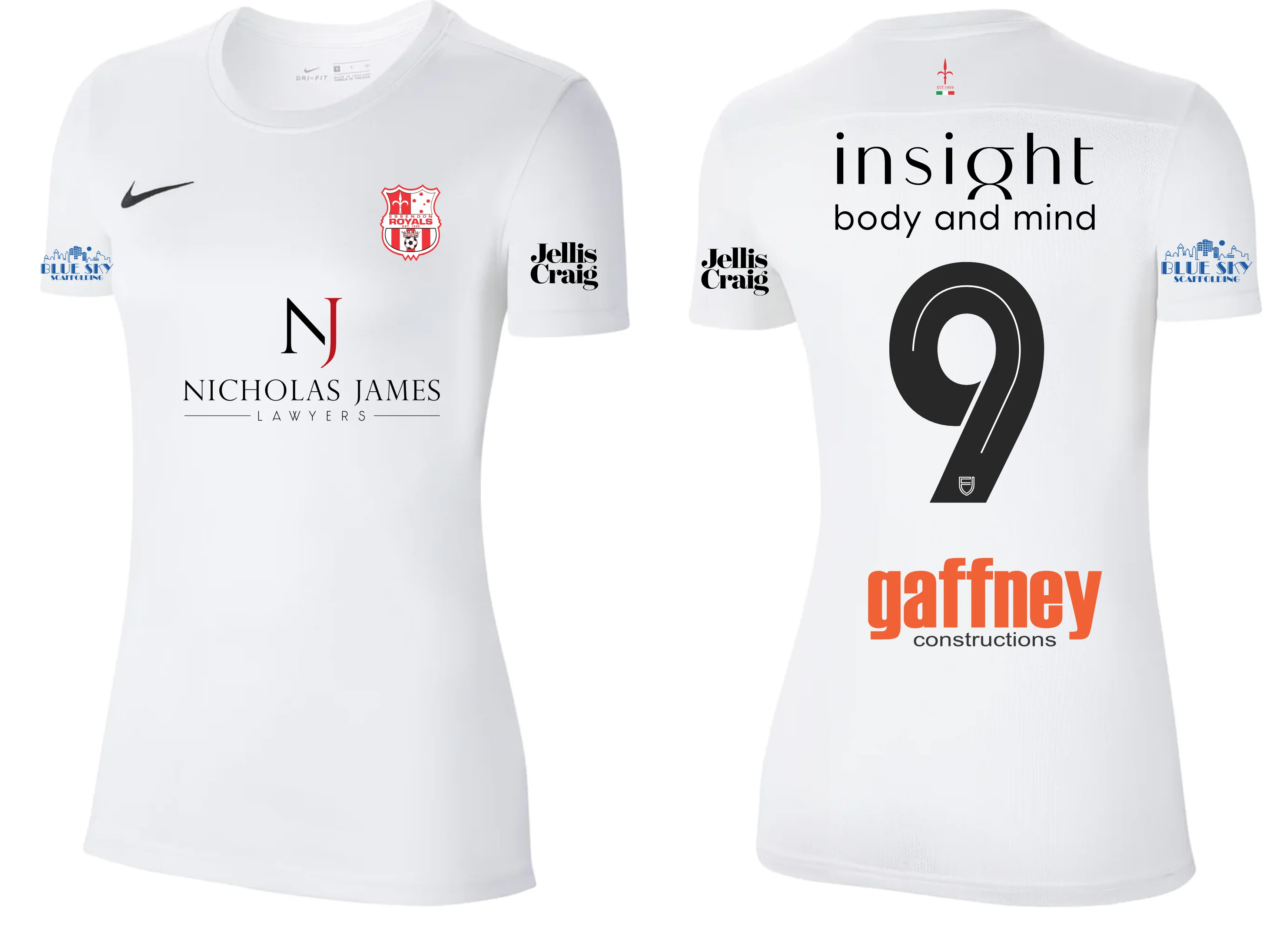 ESSENDON ROYALS Youth Park 7 Jersey - Girls Community Away Kit (BV6741-100)