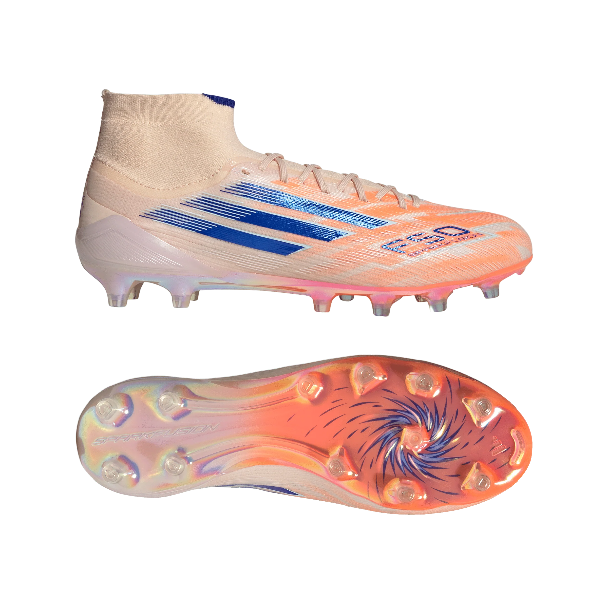 F50 Sparkfusion Elite Mid Women's FG/AG - Coral Blaze Pack (JH7647) - Image 8