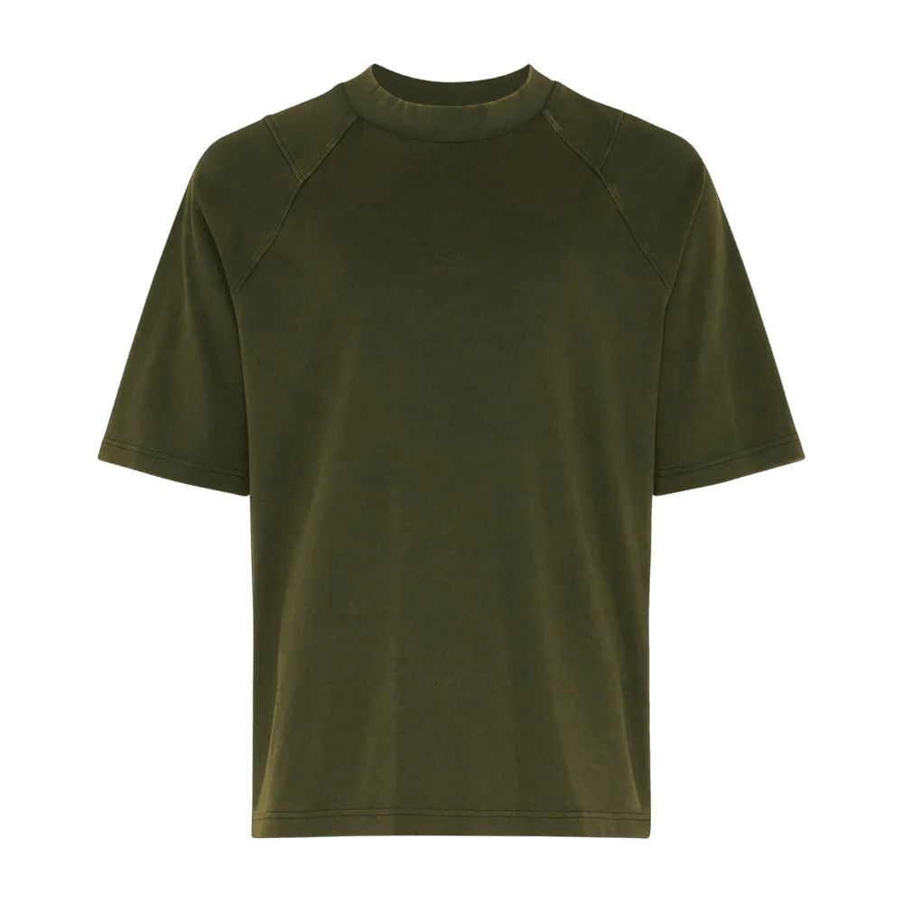 Washed High Neck Boxy Tee (66637UNC3)